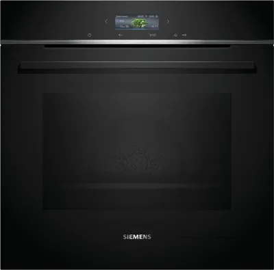 Siemens iQ700, Einbau-Backofen, 60 x 60 cm, Schwarz, Edelstahl HB734G1B1 Frontansicht geschlossen