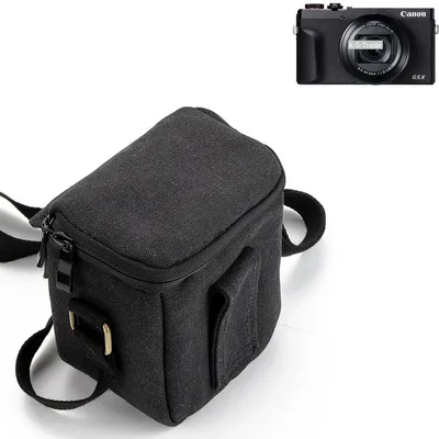 Produktbild von K-S-Trade Umhängetasche kompatibel mit Canon PowerShot G5 X Mark II Schulter Tasche Tragetasche Kameratasche Fototasche schwarz Schutzhülle