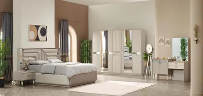 Immagine prodotto di Camera da letto completa 5 pezzi letto 2x comodini armadio toeletta legno