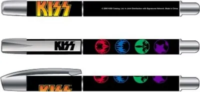 Obrázok produktu pre Kiss - Gélové pero, logo a symboly RO9082 (jedna veľkosť) (čierna/strieborná)