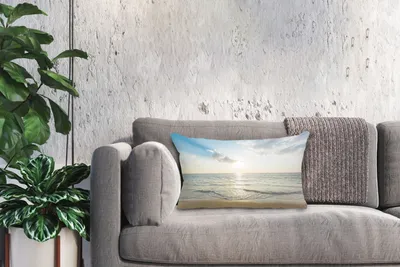 Produktbild von MuchoWow® Zierkissen Sofakissen Wohnzimmer Dekokissen 50x30 cm Meer - Sommer - Strand - Wohnzimmerdekoration - Polster mit Photo