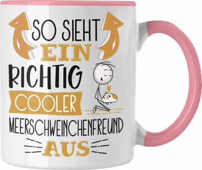 Produktbild von Trendation - Meerschweinchenfreund Tasse So Sieht Ein Richtig Cooler Meerschweinchenfreund Aus Geschenk Lustiger Spruch Geschenkidee (Rosa)