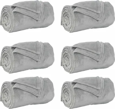 Produktbild von vidaXL Wohndecken 6 pcs Grau 240 x 270 cm Fleece