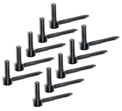 Image de Alberts 863876 Gond à visser, crochet en J, avec filetage entaillé, laque noire à tremper, dimension de l'axe Ø12 mm, longueur 105 mm, set de 10 pièces