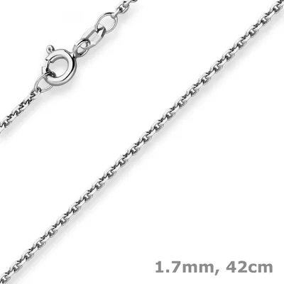 Produktbild von 1,7mm Ankerkette diamantiert Kette Collier Halskette aus 333 Gold Weißgold 42cm
