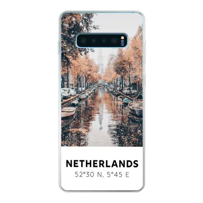 Produktbild von MuchoWow® Handyhülle Schutzhülle Hülle für Samsung Galaxy S10 Plus Niederlande - Amsterdam - Gracht - Herbst Silikon Softcase Handy Hülle - Schutzhülle