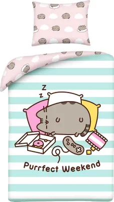 Produktbild von Baumwollbettwäsche 160x200 Pusheen Kitten für Kinder