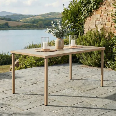 Produktbild von Gartentisch AZALEA 140x80cm, champagner -  Outdoor Tisch wetterfest für Garten Balkon & Terrasse, Terrassentisch für 6 Personen, Stabil & pflegeleicht Tisch für draußen