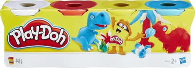 Produktbild von Play-Doh 4er Pack Grundfarben blau, gelb, rot, weiß