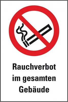 Produktbild von Dreifke® Schild I Verbots-Kombischild Rauchverbot im gesamten Gebäude, Kunsts...