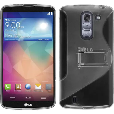 Produktbild von PhoneNatic Case kompatibel mit LG G Pro 2 - grau Silikon Hülle  + 2 Schutzfolien