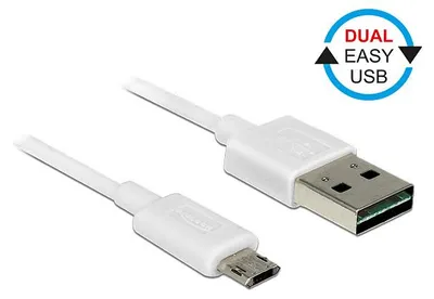 Immagine prodotto di Delock Kabel EASY-USB 2.0 Typ-A Stecker > EASY-USB 2.0 Typ Micro-B Stecker 0,5 m weiß