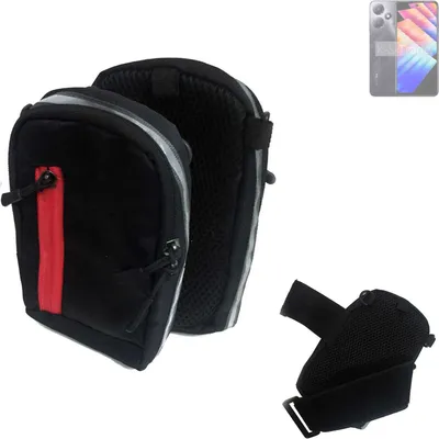 Produktbild von K-S-Trade Outdoor Gürteltasche Holster Umhängetasche kompatibel mit Infinix Hot 30 Play schwarz Handy Tasche Case travelbag Schutz Hülle Handy