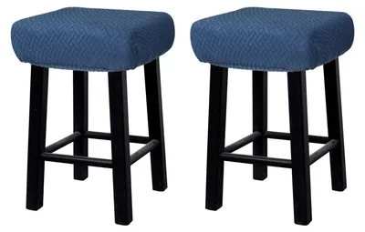 2 Barhockerbezüge, rechteckig, marineblau, Polyester, 35–50 cm