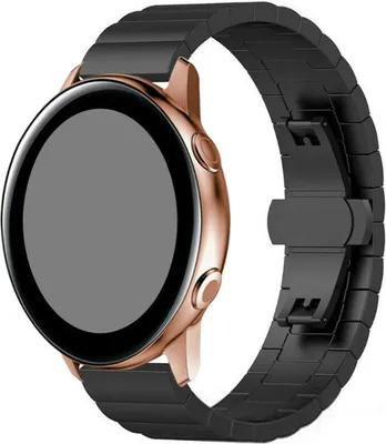 Produktbild von Strap-it Stahlarmband - Kompatibel mit Garmin Venu 2s Armband 40mm - Gliederarmband Edelstahl Butterfly faltschließe für Armband Schwarz 18mm Smartwatch