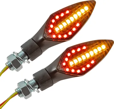 Immagine prodotto di Indicatori di direzione a LED integrati in sequenza luce posteriore e luce del freno vetro oscurato nero M10 omologato E
