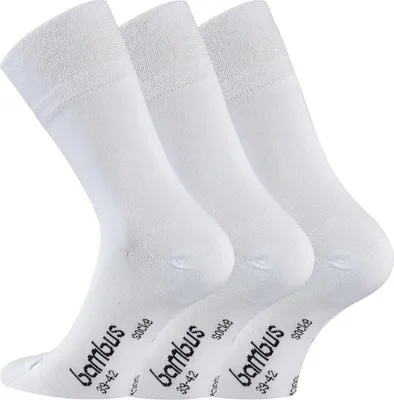 Produktbild von TippTexx 24 6 Paar Bambus Socken, DIE Geruchs-Killer, Weiß, Größe 39-42