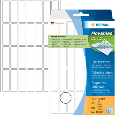 Immagine prodotto di Herma HERMA Etichette multiuso 13x40 mm bianco Carta mobile/rimovibile opaca 896 pz
