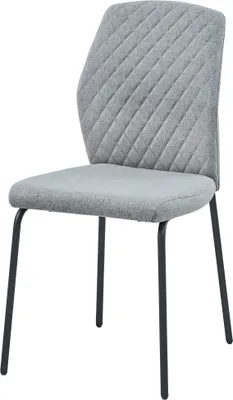 Produktbild von Casadolce Esszimmerstuhl NATENA, 4er-Set, hellgrau, 46,5x56x92 cm, gepolstert, ergonomische Rückenlehne, Metallbeine