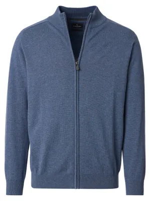 Produktbild von CASAMODA Herren Strickjacke Zipper Regular Baumwolle Mittelblau L