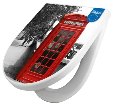 Produktbild von WC Sitz mit Absenkautomatik D Form Motiv London Red Telephone [TDW3 10077]