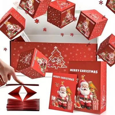 Produktbild von ASKSA Explosive Pop-Up ueberraschungs-Geschenkbox, Neu Explosion Von ueberraschungsgeschenkboxen, Rot Weihnachts ueberraschung Box, ueberraschung Explosion Gift Box Pop Up (A-Rot,6 Pop-Up-Boxen)