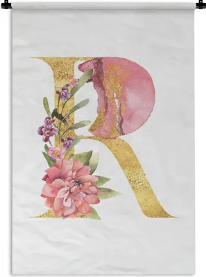 Produktbild von MuchoWow® Wandteppich Wandbehang Aquarelle - Farben - Blumen 90x135 cm Tapisserie Dekoration Wandtuch - Baumwolle - Wandskulptur