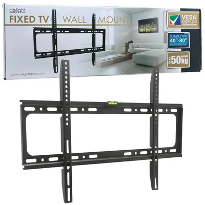 Zdjęcie produktu dla Uchwyt do telewizora Delight - VESA 600 x 400 mm (maks.) - Odpowiedni do telewizorów o przekątnej od 40 do 80 cali - Z wbudowaną poziomicą