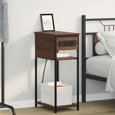 Produktbild von vidaXL Nachttisch Braun Eichen-Optik 41 x 28 x 76 cm Holzwerkstoff
