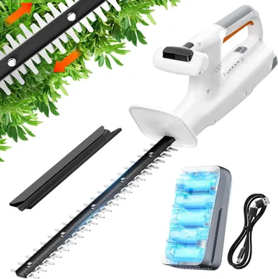 Image de Taille-haies - Coupe-bordures - Lame de 45 cm - avec batterie de 2,0 Ah et protection - Blanc