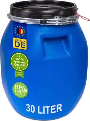 Image de fût de fermentation de 30 litres Fût à moût à construire soi-même Fût à boissons neuf, robinet et bouchon inclus