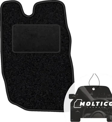 Produktbild von moto-MOLTICO Fahrer Fußmatte Auto Velours Fahrerseite Autoteppiche Schwarz Fahrermatte 1-teilig passend für Daewoo Nexia 1994-1999