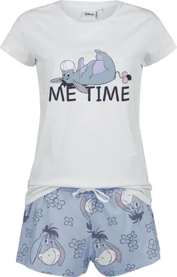 Produktbild von Winnie The Pooh Schlafanzug Damen Eeyore - Me Time weiß/blau L