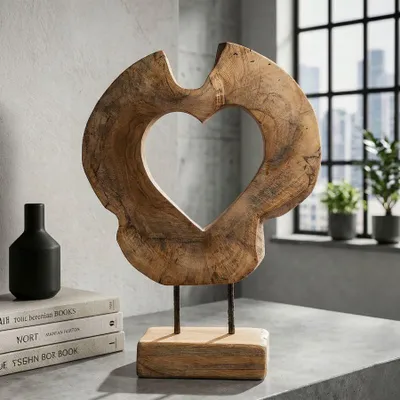 Immagine prodotto di Scultura "Hasi" di Mauro Ferretti, realizzata in teck, dimensioni 28x10x38 cm, colore marrone