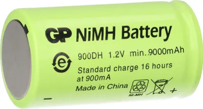 Obrázok produktu pre Nabíjacia batéria GP D 1,2 V / 9000 mAh GP900DH-EB flattop - vysoký prúd