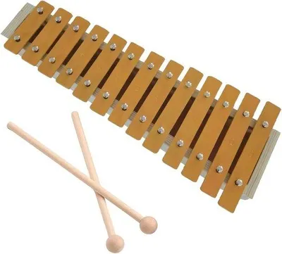Zdjęcie produktu dla Dziecięcy zestaw perkusyjny z drewna - ksylofon - nauka muzyki - 13 klawiszy z oznaczeniami - wymiary: 35 x 15 x 5 cm