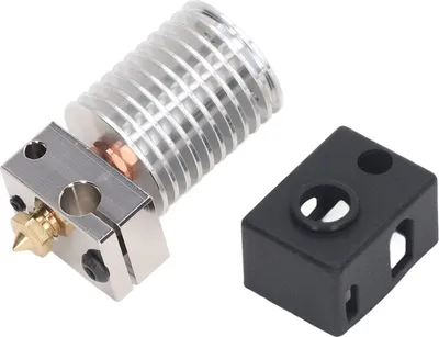 Image de Kit de mise à niveau pour tête d'impression 3D avec buse en laiton de 0,4 mm, bloc chauffant, tube bimétallique et capot en silicone