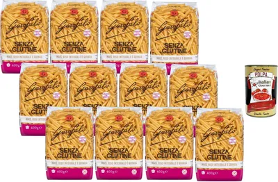 Produktbild von Italian Gourmet Glutenfreie Casarecce Pasta – 12 x 400 g, aus Mais, Vollkornreis & Quinoa, italienische Nudeln, ideal für Saucen, Meal Prep & Vorrat, Großpackung + Italian Gourmet Polpa