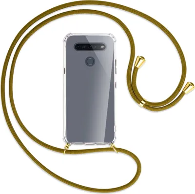 Produktbild von Handykette Backcover-Schutzhülle mit Band (Metall goldfarben) für LG K51S LM-K510 - khaki