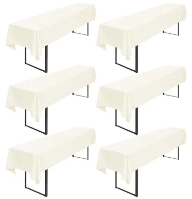 6er-Set Biertischdecke Elfenbein 250x100 cm Polyester