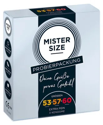 Obrázok produktu pre Mister Size, Prezerwatywy 53-57-60 mm, 3 sztuki