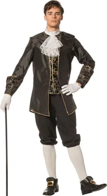 Produktbild von Schwarzes Rokokokostüm - Gr. 50-60 - Wilbers Herren Kostüm Marquis Prinz Baron Gr. 60
