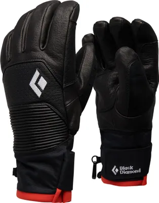 Schwarze Skihandschuhe "Women"s Impulse Gloves" von Black Diamond mit rotem Akzent.
