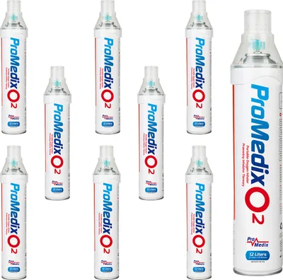 Produktbild von 9x Przenośny inhalator tlenowy Promedix 12L 99,4% w puszce, PR-994