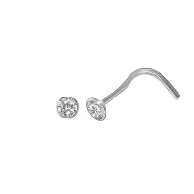 Produktbild von Nasenpiercing 2,3 mm mit Diamant 750 Weissgold Spirale