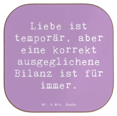 Produktbild von Mr. & Mrs. Panda Untersetzer Spruch Buchhalter Weisheit - Lavendeltraum - Geschenk, Berufsgestaltung, Beruf, bieruntersetzer, personalisierte Geschenke, Rechnungswesen