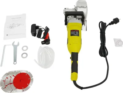 Produktbild von Mauernutfräse - Elektrischer Wandschlitzer - Für Beton, Ziegel, Gipskarton - 6500 U/min - Mit Wasserpumpe - Staubunterdrückung - Handgeführt - Schwarz