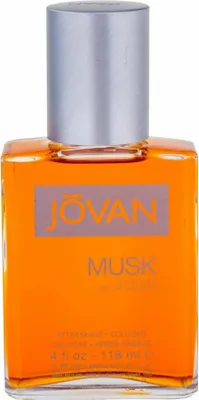 A bottle of Jovan Musk for Men Aftershave Cologne.