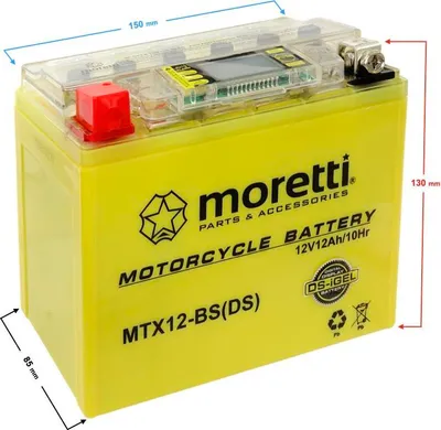 Image de Batterie Moretti AGM(I-Gel) MTX12-BS avec indicateur