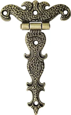 Produktbild von Dekorative Retro-Scharniere für Schränke - 8 Stück, Zinklegierung - Schmuckkästchen - T-Stil, Möbelscharniere, antikes Design